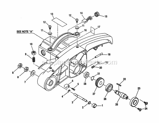 Gear Shaft And Brush Asse... Diagram and Parts List for 315235370  Craftsman Miter Saw