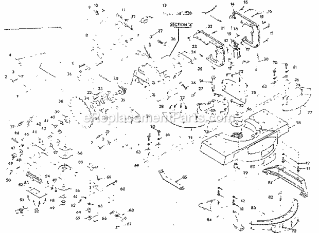 Unit Parts Diagram and Parts List for 31523730  Craftsman Miter Saw