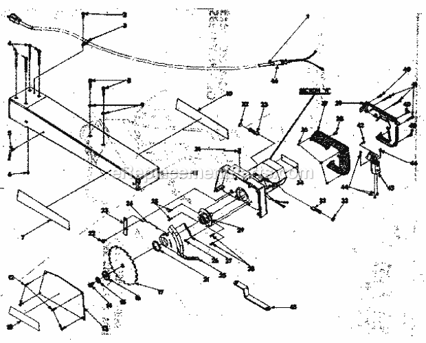 Unit Parts Diagram and Parts List for 31523743  Craftsman Chop Saw