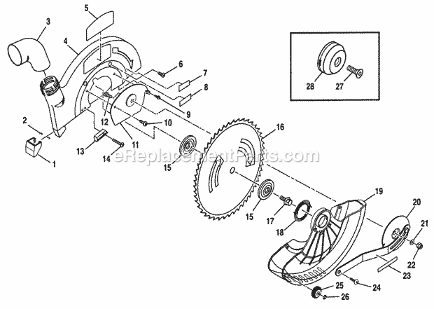 Page C Diagram and Parts List for 315243150  Craftsman Miter Saw