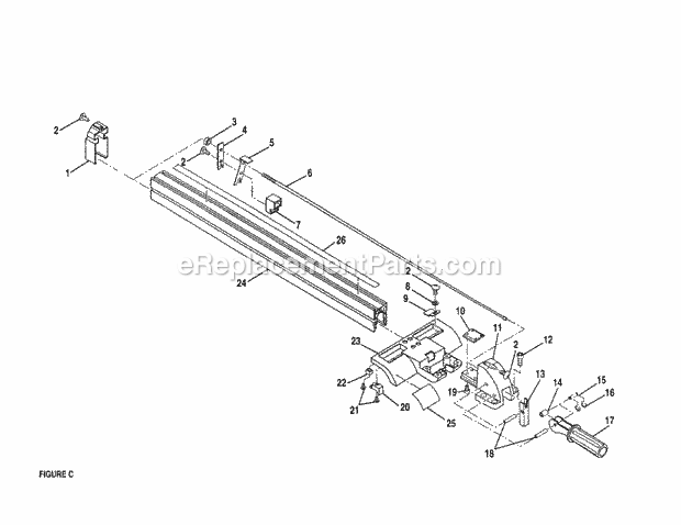 Rip Fence Diagram and Parts List for 315248200  Craftsman Table Saw