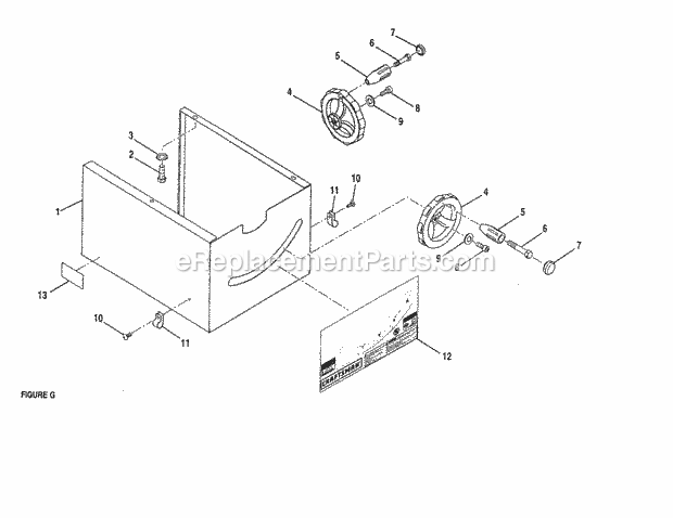 Base Diagram and Parts List for 315248200  Craftsman Table Saw