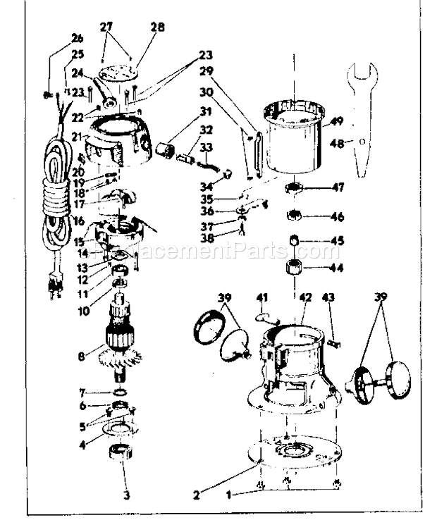 Unit Parts Diagram and Parts List for 31525066  Craftsman Router