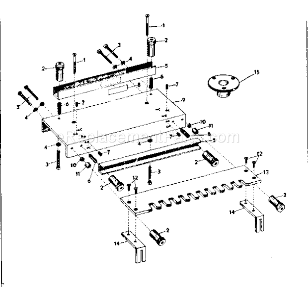 Unit Parts Diagram and Parts List for 31525710  Craftsman Workbench