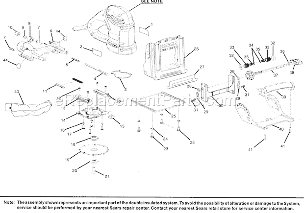 Page A Diagram and Parts List for 315264000  Craftsman Planer Jointer