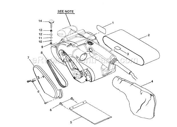 Sander Diagram and Parts List for 315268191  Craftsman Belt or Drum Sander