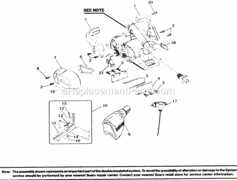 Page A Diagram and Parts List for 315268750  Craftsman Planer Jointer
