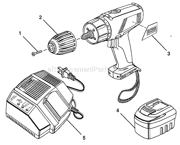 Drill Diagram and Parts List for 315269220  Craftsman Cordless Drill