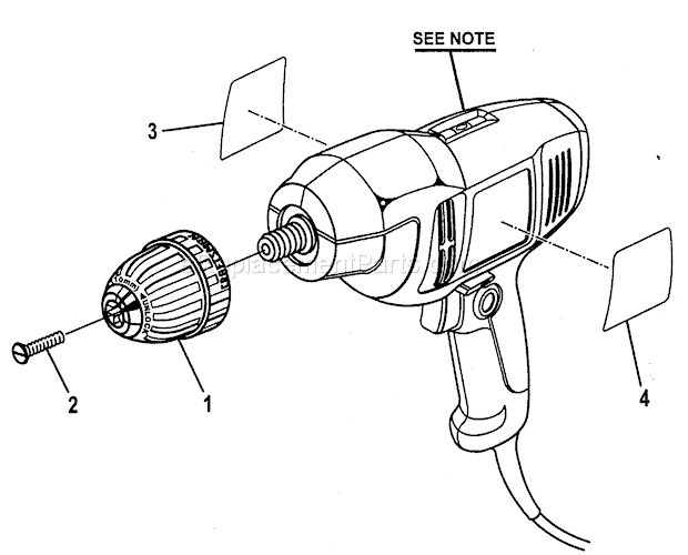 Page B Diagram and Parts List for 315269230  Craftsman Cordless Drill