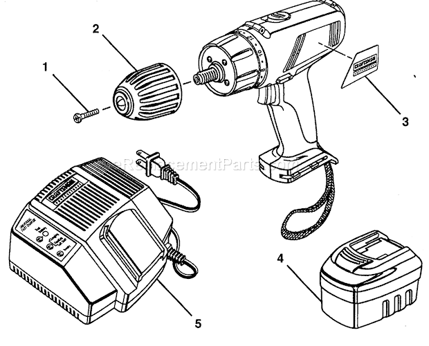 Drill Diagram and Parts List for 315269271  Craftsman Cordless Drill