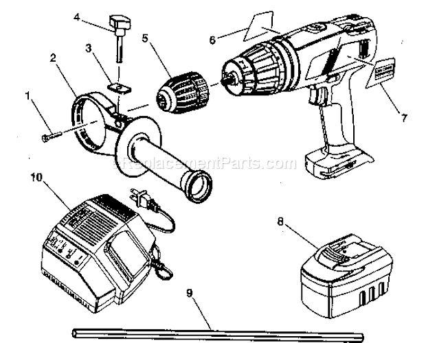 Drill Diagram and Parts List for 315270860  Craftsman Hammer Drill