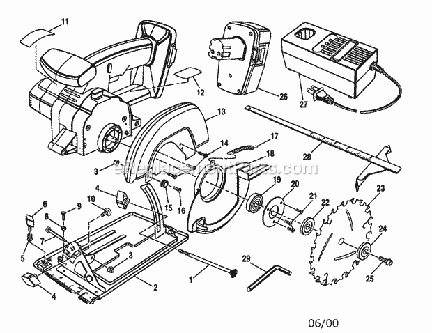 Blade Guard And Blade Diagram and Parts List for 315271020  Craftsman Circular Saw