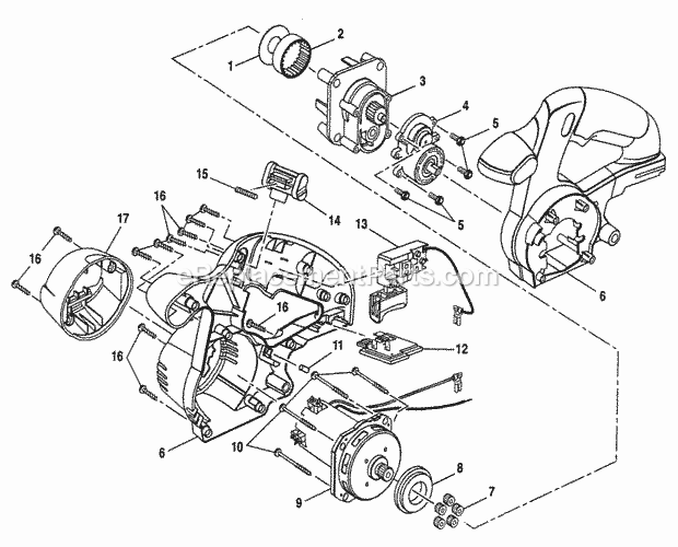 Motor Diagram and Parts List for 315271190  Craftsman Circular Saw