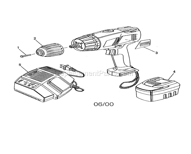 Drill Diagram and Parts List for 315271210  Craftsman Cordless Drill