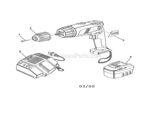 Drill Diagram and Parts List for 315271220  Craftsman Cordless Drill