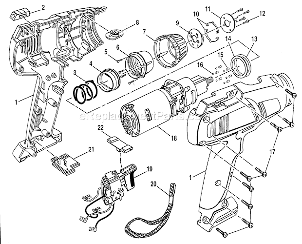 Drill 315271241 Diagram and Parts List for 315271241  Craftsman Cordless Drill