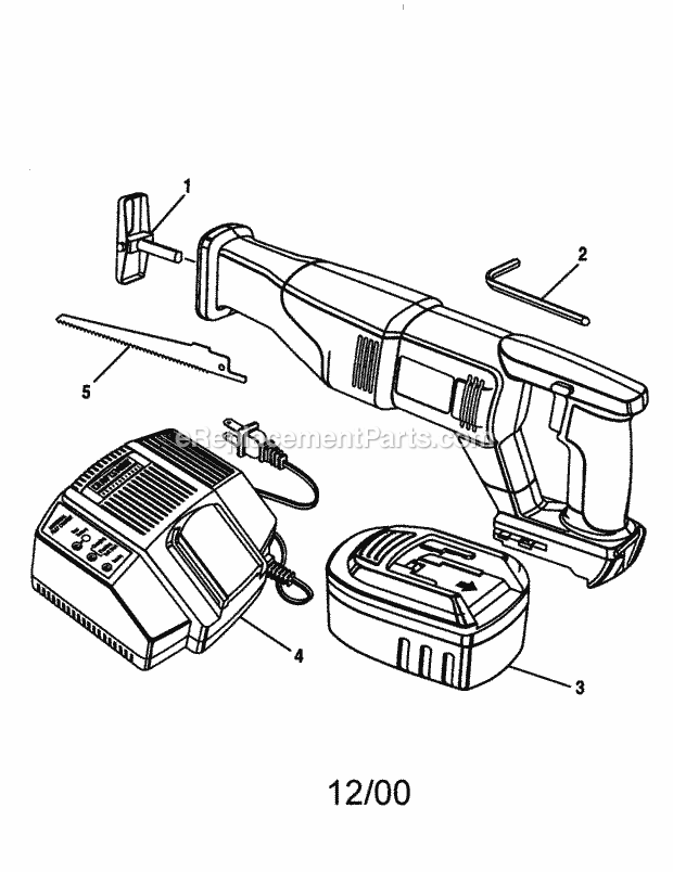 Saw Diagram and Parts List for 315271290  Craftsman Reciprocating Saw