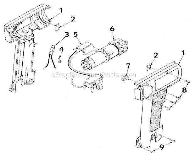 Housing Assembly Diagram and Parts List for 315271320  Craftsman Cordless Drill