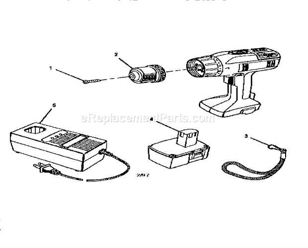 Unit Parts Diagram and Parts List for 315271570  Craftsman Cordless Drill