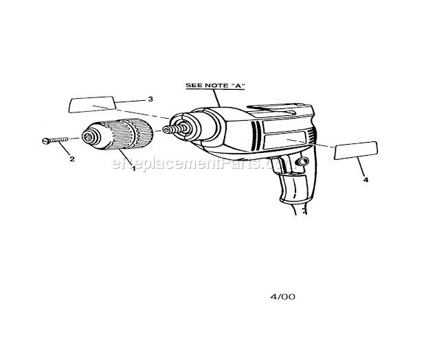 3/8" Professional Electri... Diagram and Parts List for 315271690  Craftsman Cordless Drill