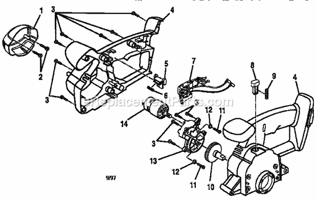 Housing Assembly Diagram and Parts List for 315271810  Craftsman Circular Saw