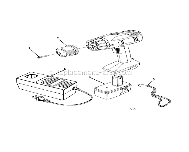 Battery Charger/Pack Diagram and Parts List for 315271830  Craftsman Cordless Drill