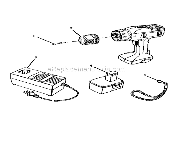 Unit Parts Diagram and Parts List for 315271900  Craftsman Cordless Drill