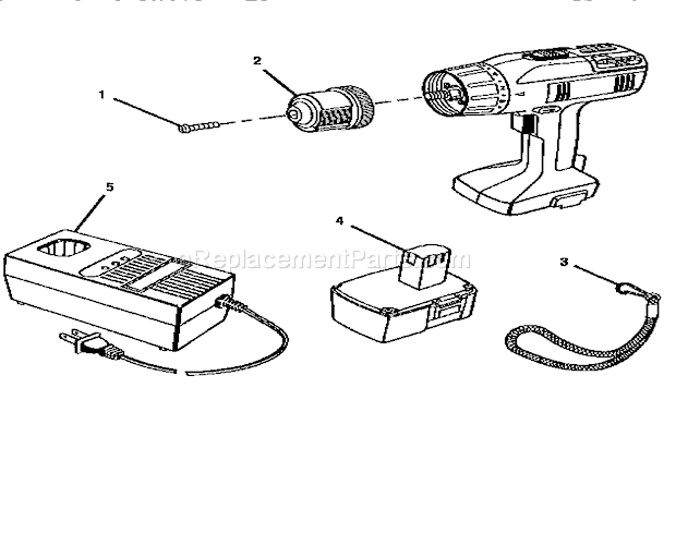 Unit Parts Diagram and Parts List for 315271960  Craftsman Cordless Drill