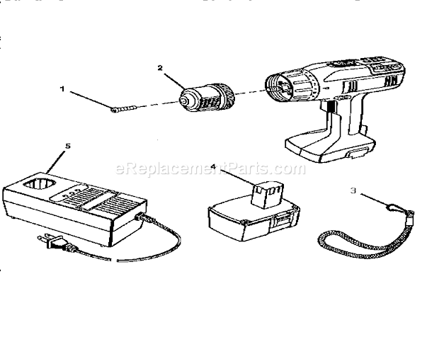 Unit Parts Diagram and Parts List for 315271970  Craftsman Cordless Drill