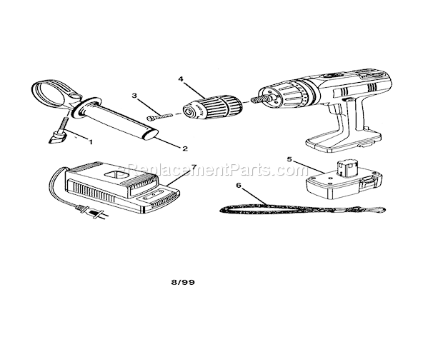Professional 1/2" Cordles... Diagram and Parts List for 315272070  Craftsman Cordless Drill