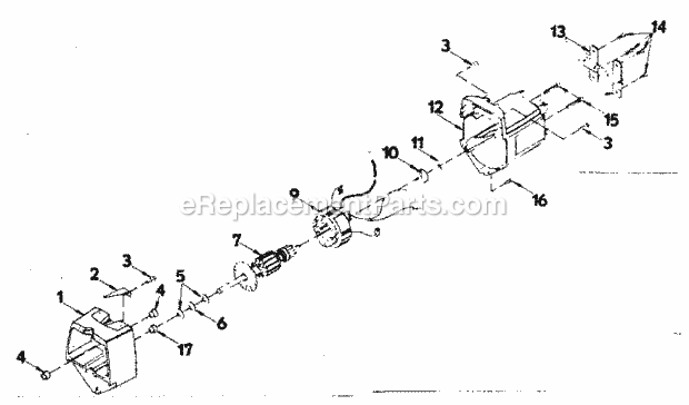 Field And Armature Assembly Diagram and Parts List for 315272400  Craftsman Scroll Saw