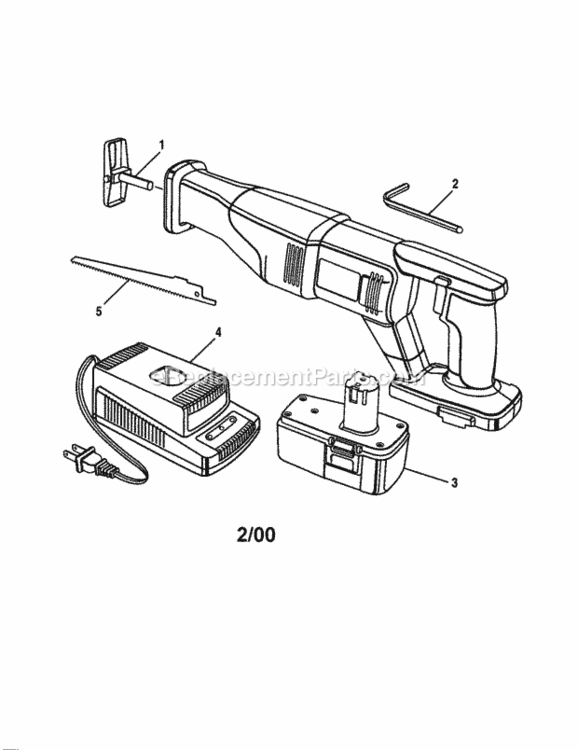 Cordless Reciprocating Sa... Diagram and Parts List for 315274050  Craftsman Reciprocating Saw