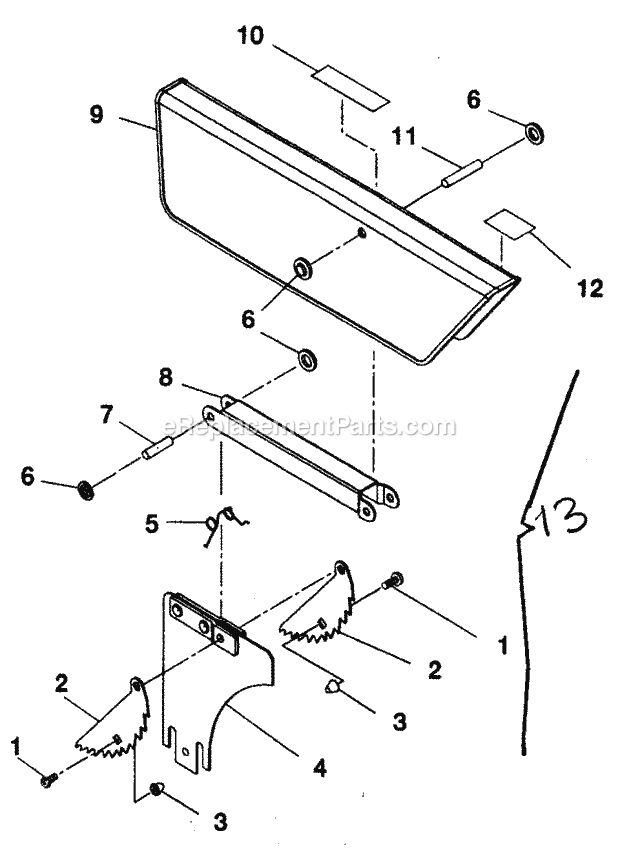 Blade Guard Assy Diagram and Parts List for 315274130  Craftsman Table Saw
