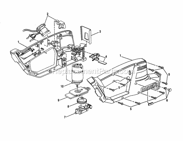Housing Assembly Diagram and Parts List for 315274190  Craftsman Table Saw