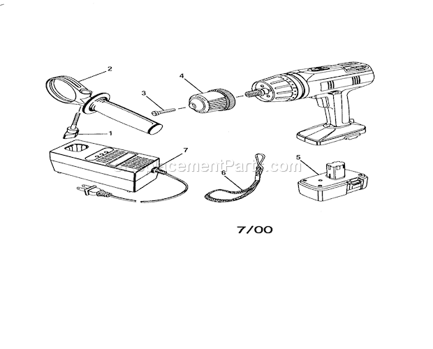 Battery Charger/Pack Diagram and Parts List for 315274790  Craftsman Cordless Drill