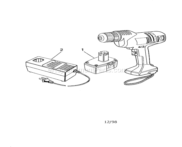 Cordless Redi Drill-Drive... Diagram and Parts List for 315274910  Craftsman Cordless Drill
