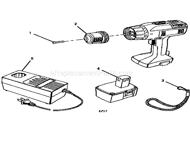 Page A Diagram and Parts List for 315274940  Craftsman Cordless Drill