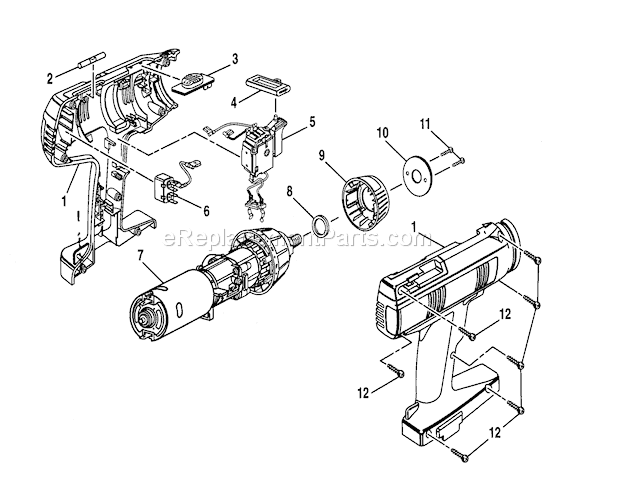 Replacement Parts Diagram and Parts List for 315274990  Craftsman Hammer Drill