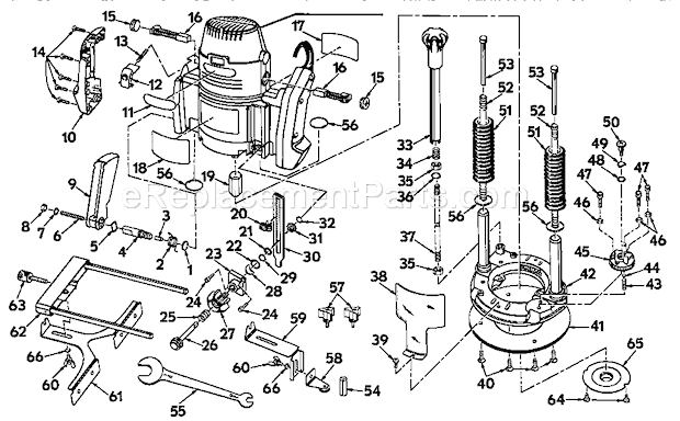 Router Diagram and Parts List for 315275050  Craftsman Router