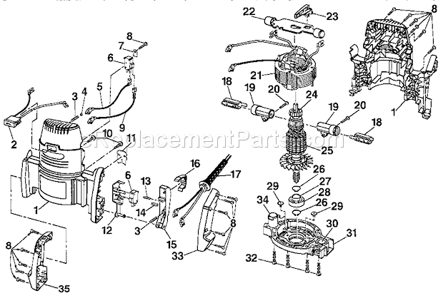 Page B Diagram and Parts List for 315275050  Craftsman Router