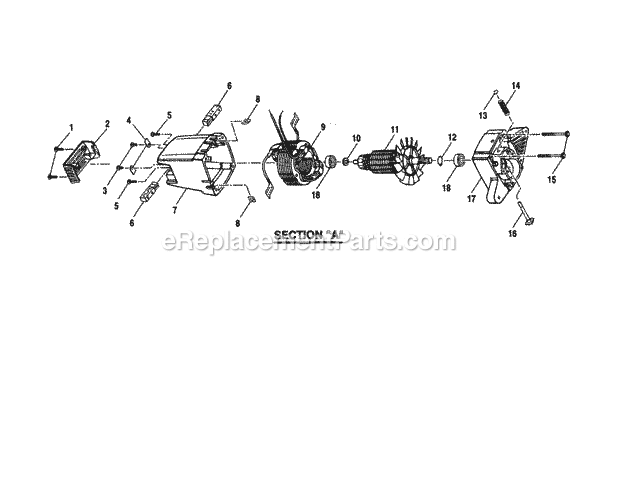 Armature Diagram and Parts List for 315275160  Craftsman Circular Saw