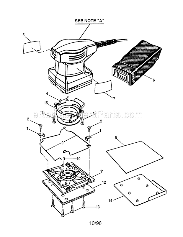 Craftsman Sander Diagram and Parts List for 315277011  Craftsman Sander Polisher