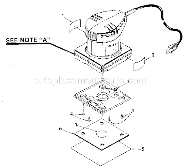 Platen Assembly Diagram and Parts List for 315277040  Craftsman Orbital or Palm Sander