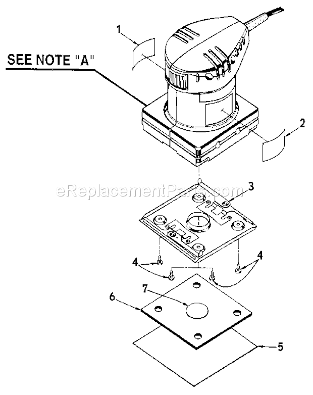 Platen Assembly Diagram and Parts List for 315277041  Craftsman Sander Polisher