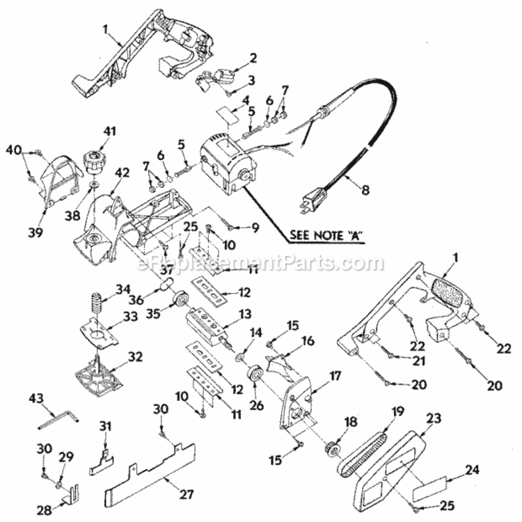 Page B Diagram and Parts List for 315277060  Craftsman Planer Jointer