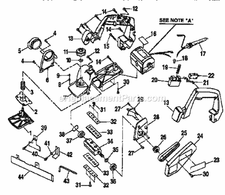 Page A Diagram and Parts List for 315277160  Craftsman Planer Jointer