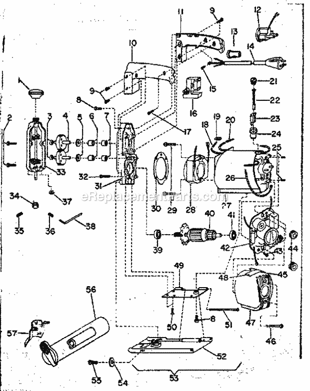 Unit Parts Diagram and Parts List for 31527722  Craftsman Jig Saw