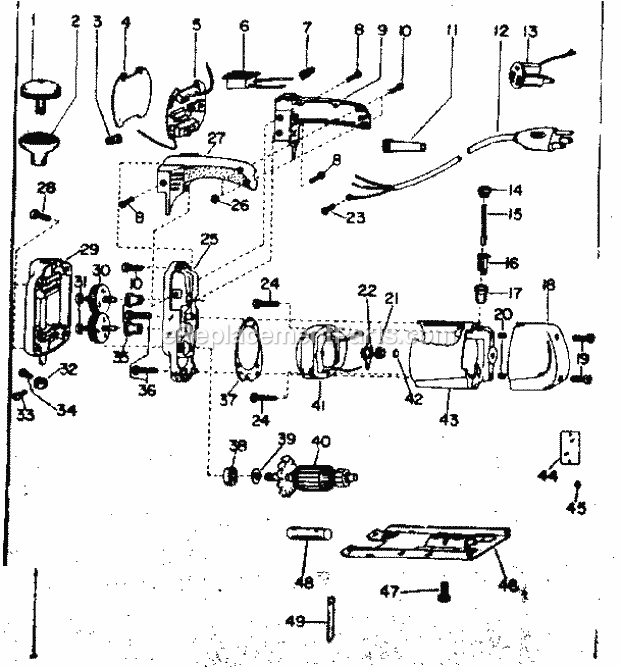 Unit Parts Diagram and Parts List for 31527770  Craftsman Jig Saw
