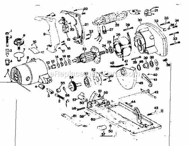 Unit Parts Diagram and Parts List for 31527782  Craftsman Circular Saw