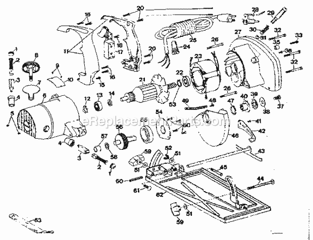 Unit Parts Diagram and Parts List for 31527815  Craftsman Circular Saw